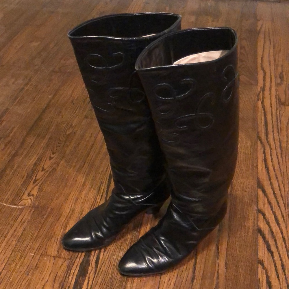 Designer Charles David black tall boots 7B - $45